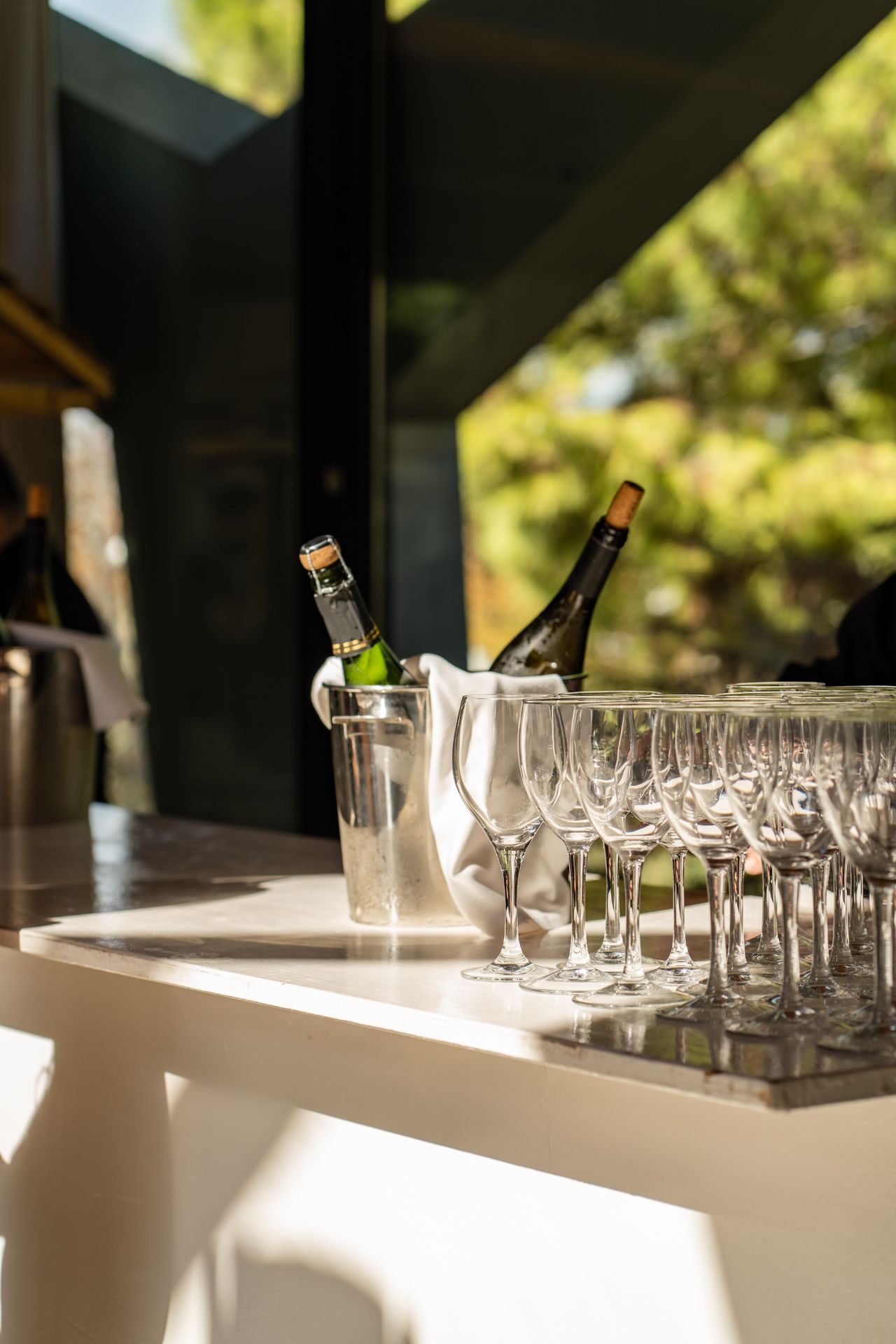 Champagne y copas en evento de Esferic Montjuïc