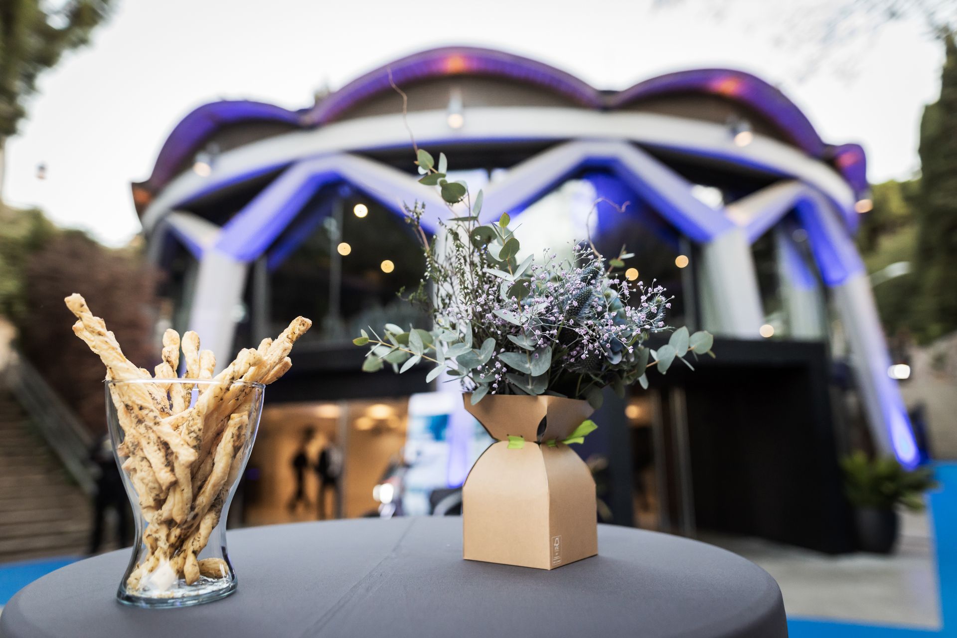 Detalle de catering en un evento en Esferic Montjuïc