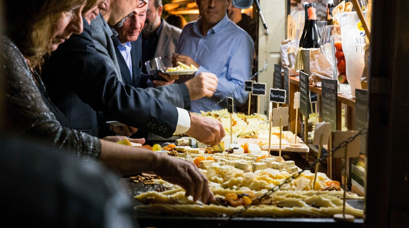 Mesa gastronómica en un evento